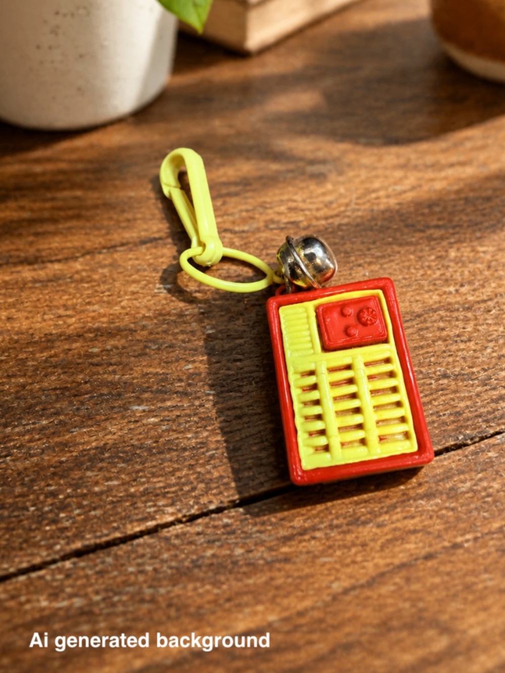 1980s BELL CHARMS Red and Yellow Radio Charm